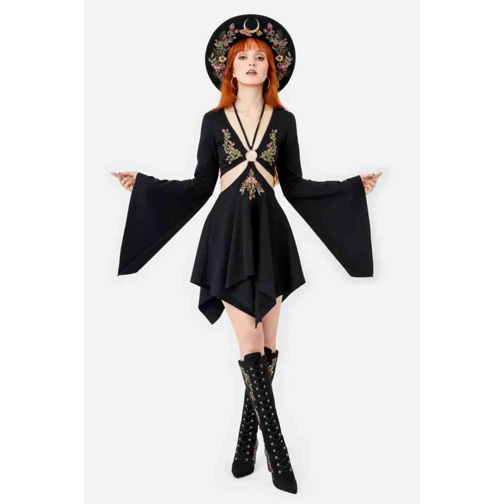 Restyle - Forgotten Gardens Mini dress - Black